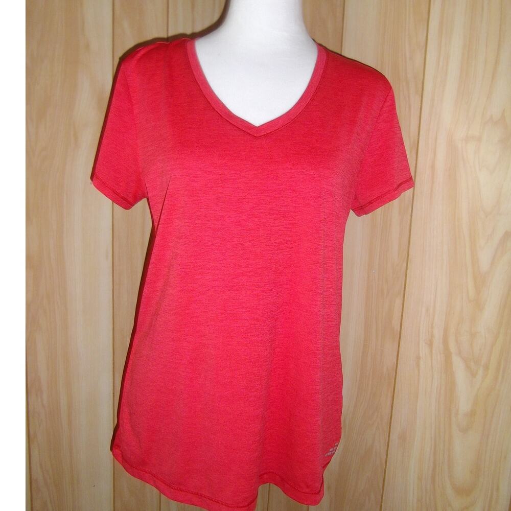 BCG Red V-neck Short Sleeve Women Top L